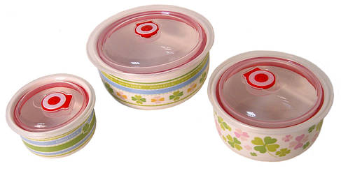 Набір салатників, з кришками Stenson MC2706, 3 шт, фото 2