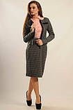 Теплый трикотажный офисный женский костюм с юбкой принт гусиная лапка Бриттани, фото 6