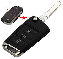 Корпус для тюнінгу викидного ключа VW Volkswagen до 2009 р. 3 кнопки