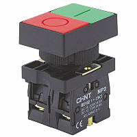 Кнопка NP2-EL8325 1NO+1NC Червона+Зелена