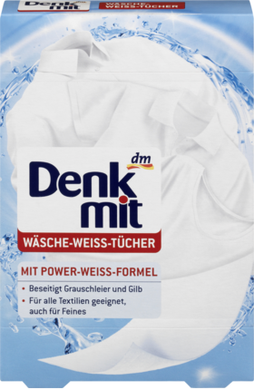 Серветки для захисту кольору та линяння під час прання білої білизни Denkmit 20 шт.