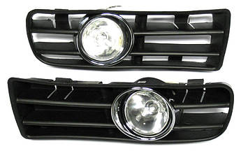 Комплект решіток у бампер ліва + права + 2 галогенки VW Golf IV