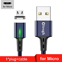 Elough E-Star 3A магнитный Micro-USB кабель. Быстрая зарядка Qualcomm Quick Charge 3.0 Moonlight Blue