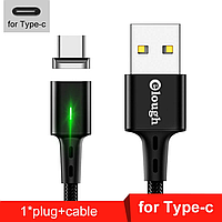 Elough E-Star 3A магнитный USB Type-C кабель. Быстрая зарядка Qualcomm Quick Charge 3.0 Black