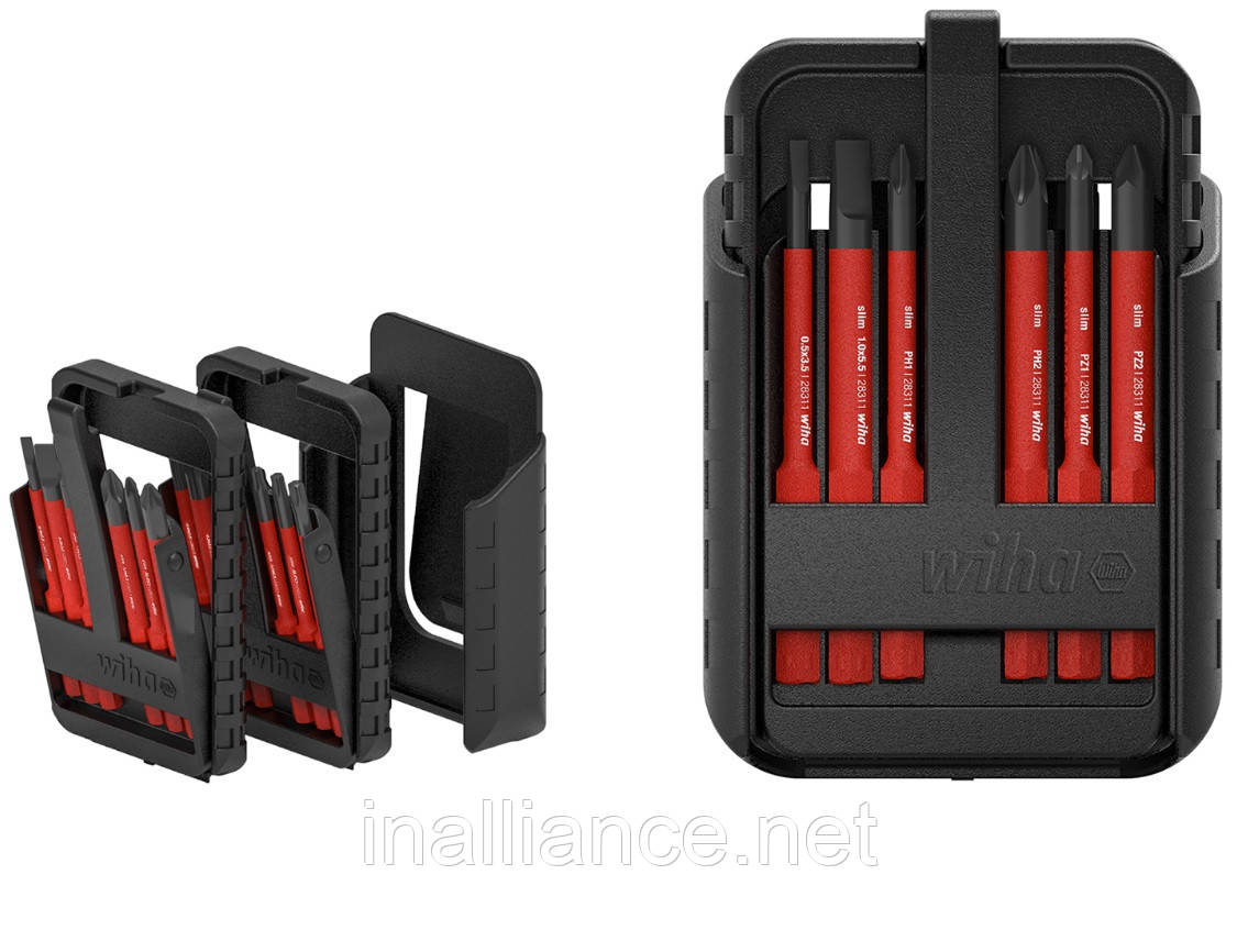 Набір біт 12 штук SL / PH / PZ / SL/PZ / TORX slimBit electric Wiha 43162, фото 1