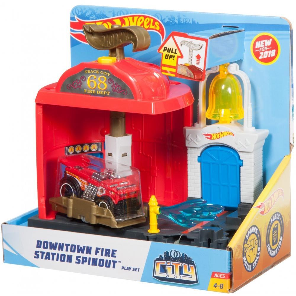 Ігровий набір Hot Wheels Пожежна станція City Downtown Fire Station Spinout FMY96
