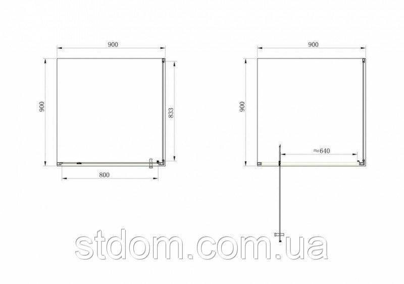 Квадратная душевая кабина 90x90 см Primera Frame SHRC56906 стекло прозрачное - фото 6 - id-p373557599