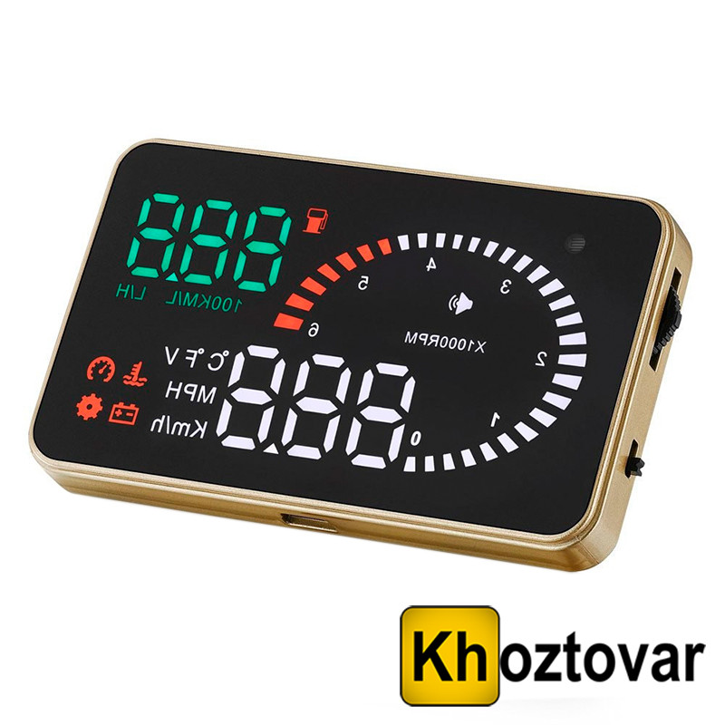 Автомобільний проєктор приладової панелі на лобове скло HUD OBD X6, фото 1