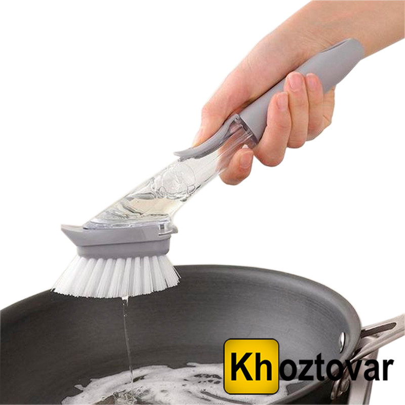 Багатофункціональна щітка з дозатором Decontamination Wok Brush, фото 1