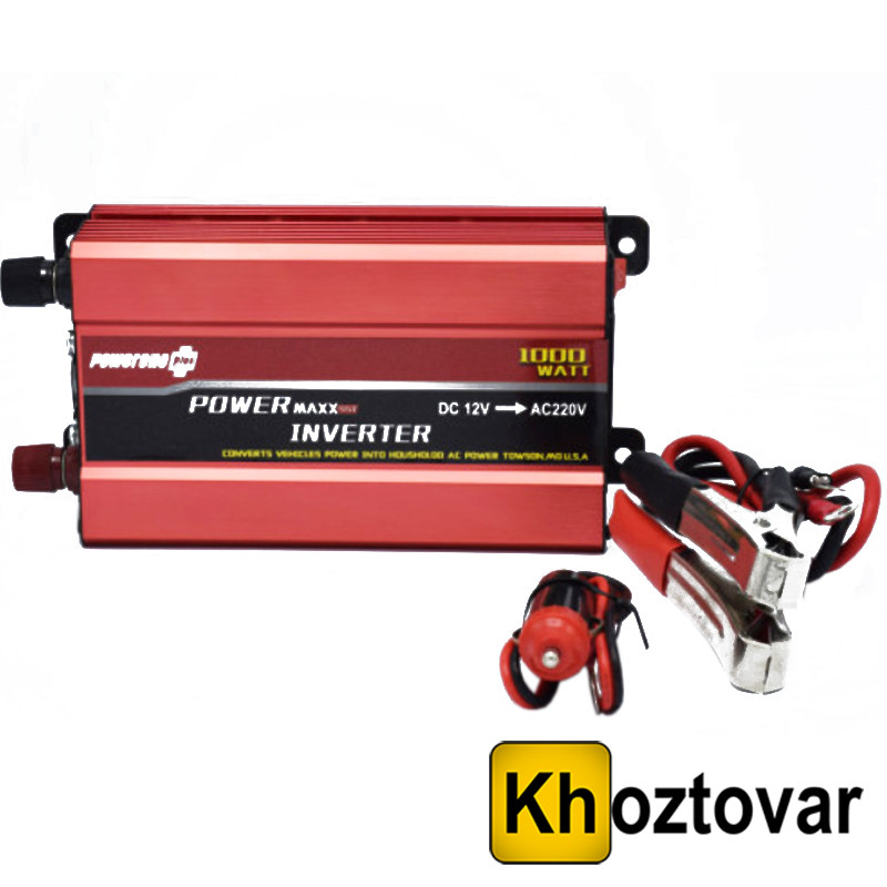 Перетворювач 12 В на 220 В Power One 1000W, фото 1
