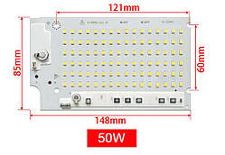 Smart IC 220v 50w Світлодіод 50 вт 220В SMD 2835 148мм*85мм XJL-50W