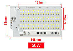 Smart IC 50w 220v Світлодіод 50 вт 220 В SMD 2835 148 мм*85 мм XJL-50W