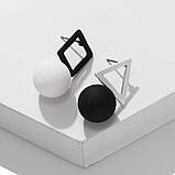 Сережки чорно - білі, фото 7