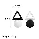 Сережки чорно - білі, фото 4