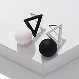 Сережки чорно - білі, фото 6