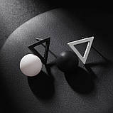 Сережки чорно - білі, фото 8