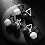 Сережки чорно - білі, фото 10