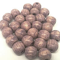 Дерев'яні намистини 13мм (100шт в упаковці) бузкового пастельного кольору