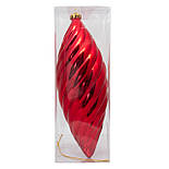 Велика ялинкова іграшка - бурулька, 30 см, пластик, червоний (890452), фото 2