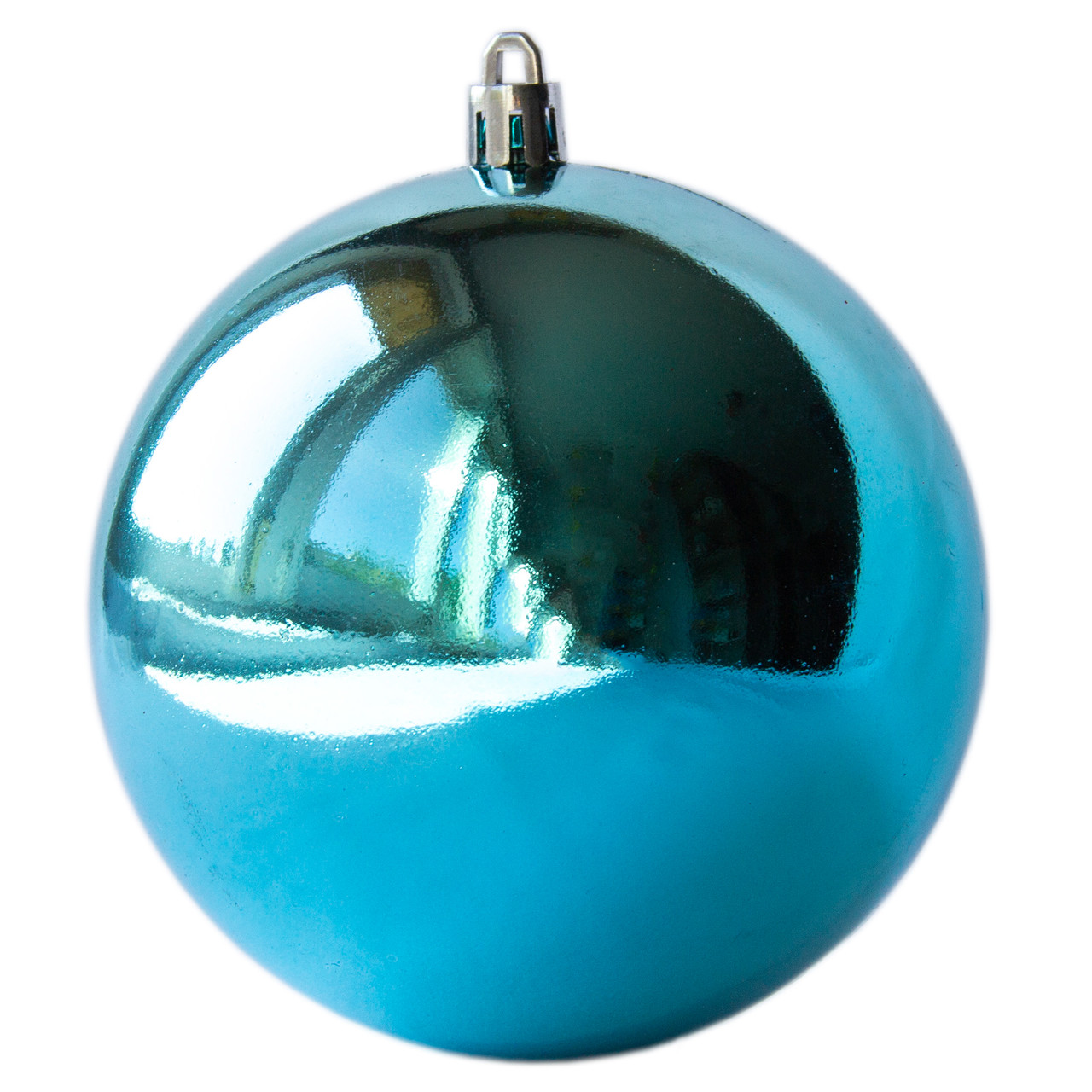 Ялинкова іграшка - куля, D10 см, бірюзова, глянець, пластик (890940), фото 1