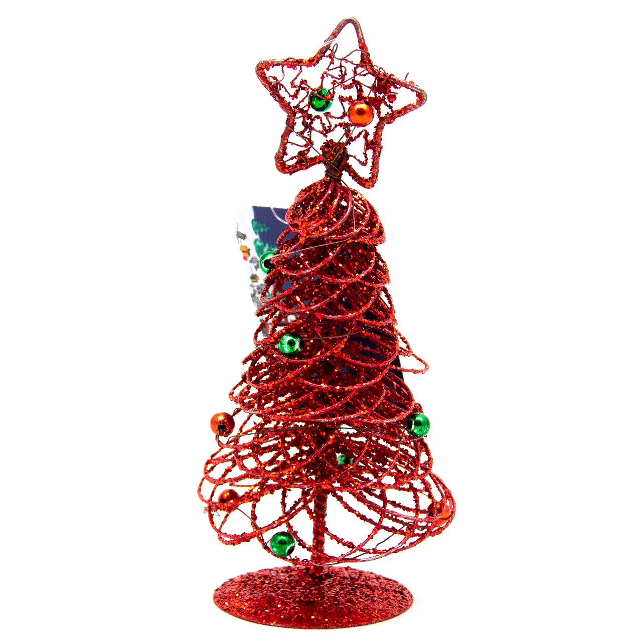 Стильна Настільна ялинка, 15 см, червоний, дріт (000364-3), фото 1