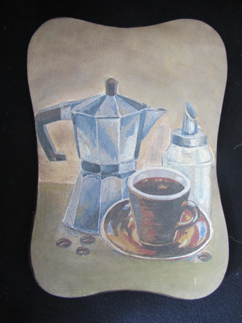 Картина дерев'яна "Кава" (декупаж, hand made), 26х19х1,5см, 100\90 (ціна за 1 шт.+10 грн)