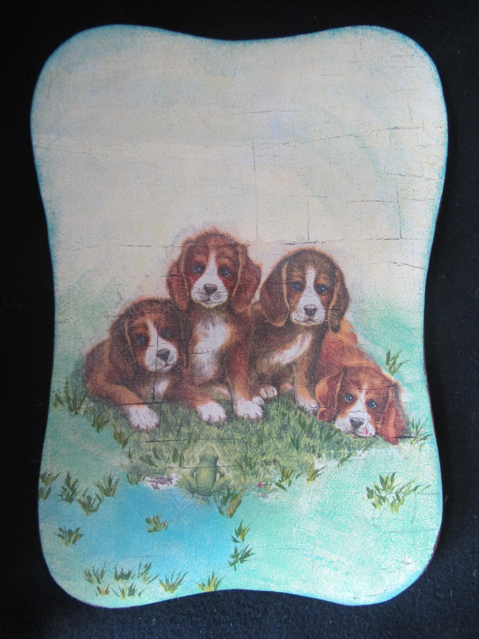 Картина дерев'яна "Собачки" (декупаж, hand made), 26х19х1,5см, 100\90 (ціна за 1 шт.+10 грн)
