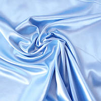Атлас однотонний блакитний, ширина 150 см