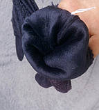 Перчатки жіночі замшеві сенсорні сині, фото 5