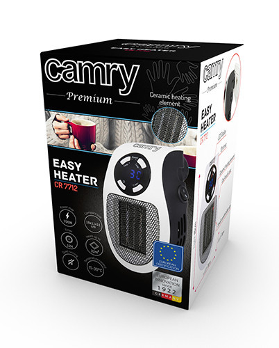Портативний міні обігрівач Camry CR 7712 - Easy heater тепловентилятор в розетку макс потужність 700вт