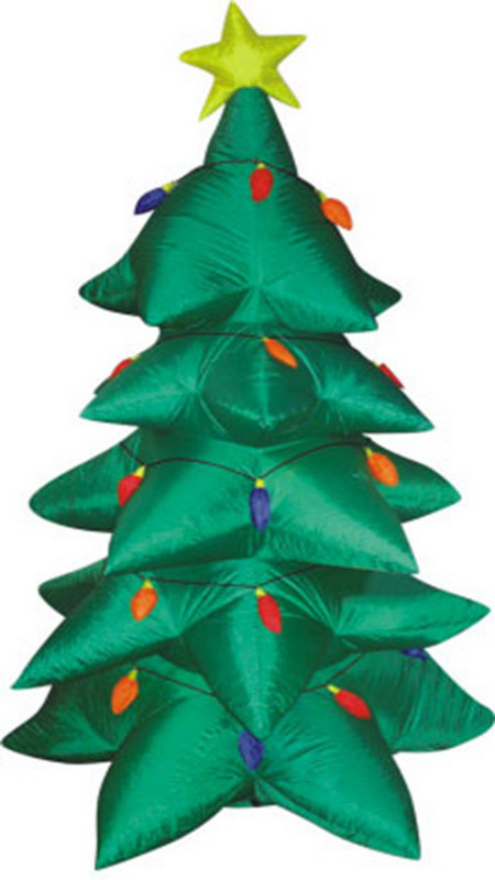 Вуличний декор Надувна Новорічна ялинка, 240 см, зелений, 6 прозорих світлодіодних лампочок (830091), фото 1