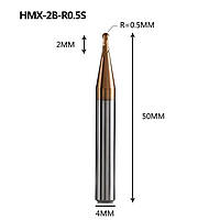 Фреза ZCC-CT HM-2B-R0.5s радиуссная сферическая концевая твердосплавная