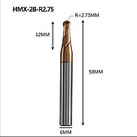 Фреза ZCC-CT HM-2B-R2.75 радиуссная сферическая концевая твердосплавная