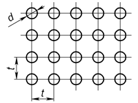 2 b1 - Круглий отвір за прямокутника Перфорований лист з круглими отворами, розташованими по пр