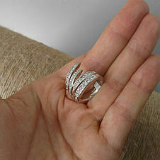 Кільце широке ювелірна біжутерія з камінням, 17й розмір, фото 2