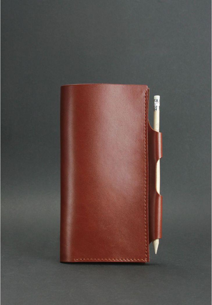 Шкіряний тревел-кейс для документів без застібки з кишенею для ручки. Колір коричневий, фото 1