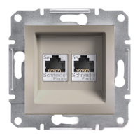Розетка комп'ютерна подвійна RJ45 бронза Asfora Plus EPH4400169