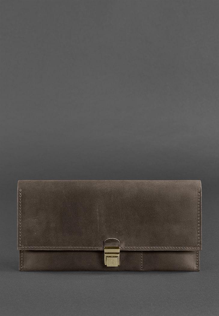 Тревел-кейс для документів шкіряний закривається на портфельний замок "Journey". Колір коричневий, фото 1