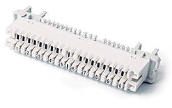 Плінт 2х10 з нормально замкнутими контактами тип KRONE, універсальне кріплення, марк.пар 1...0 (аналог 6089 1 121-02)