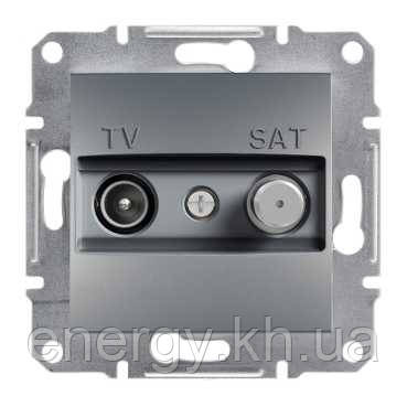 Розетка TV-SAT крайова сталь Asfora Plus EPH3400162
