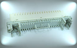 Плінт 2х10 з размыкаемыми контактами тип KRONE, кріплення на монтажний профіль-трубки, маркування 0-9, 2 скоби