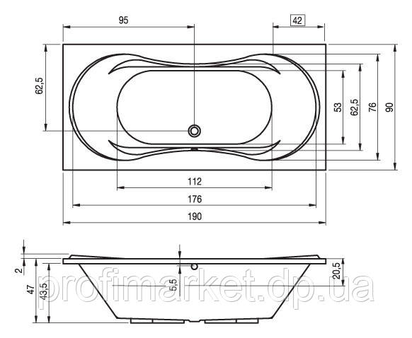Ванна Riho Supreme 190x90 - фото 2 - id-p115052625
