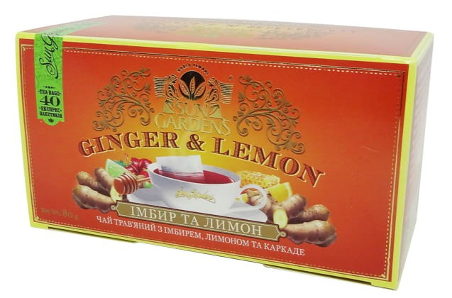 Чай трав'яний з імбиром і лимоном Sun Gardens Ginger&Lemon 40 пак.