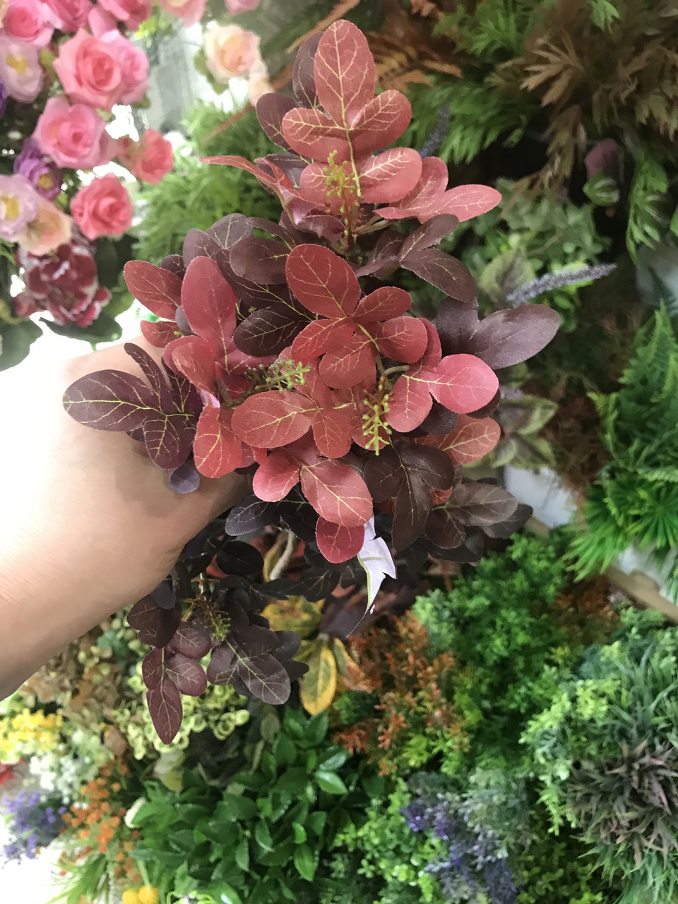 Листя, квіти штучні для декору ( гілка 30 см )