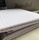 Постільна білизна двоспальна 180х220 "Еліт" білий страйп-сатин люкс (3702), фото 3