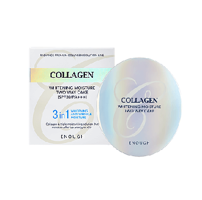 Освітлювальна зволожувальна пудра зі змінним блоком Enough Collagen Whitening Moisture Two Way Cake SPF30 тон 21