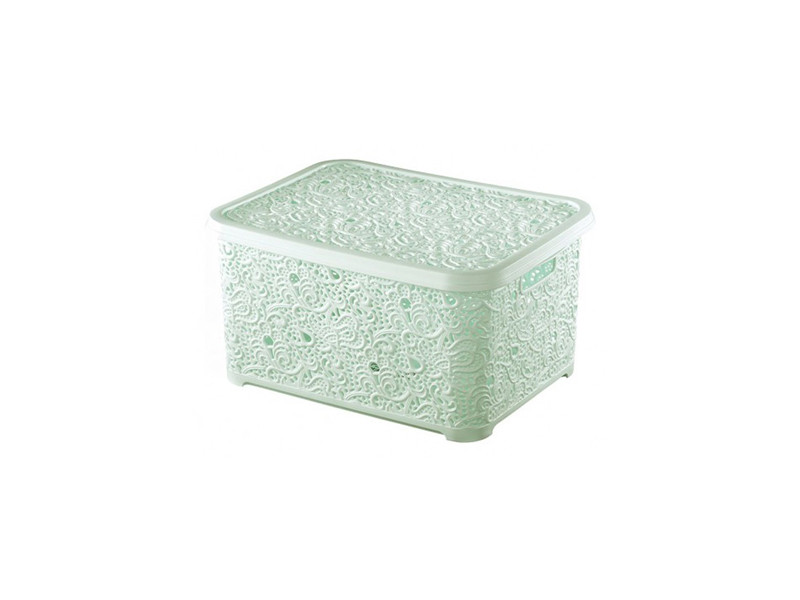 Кошик з кришкою ажурний, Efe plastics 6 л, бірюзовий, фото 1