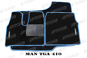 Килимки текстильні MAN TGA (вузька кабіна) (чорний-синій) ЛЮКС