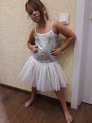 Платье балетное с пайетками "серебро" 7