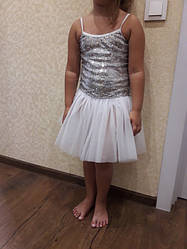 Платье балетное с пайетками "серебро" 8